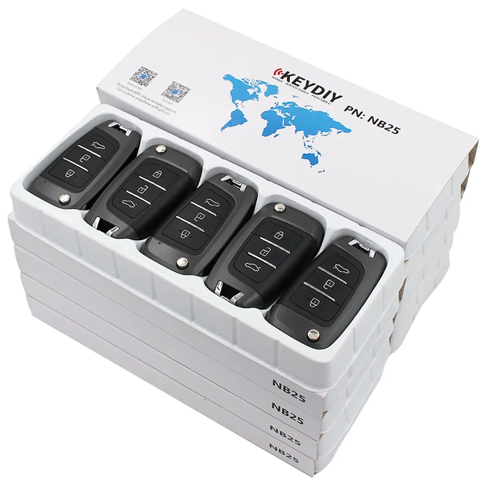 

KEYECU 5 Pcs/ Lot, KEYDIY B Series B25 Universal Remote Car Key 3 Button for KD900 KD900+ URG200 KD-X2 Mini KD for Hyundai Style