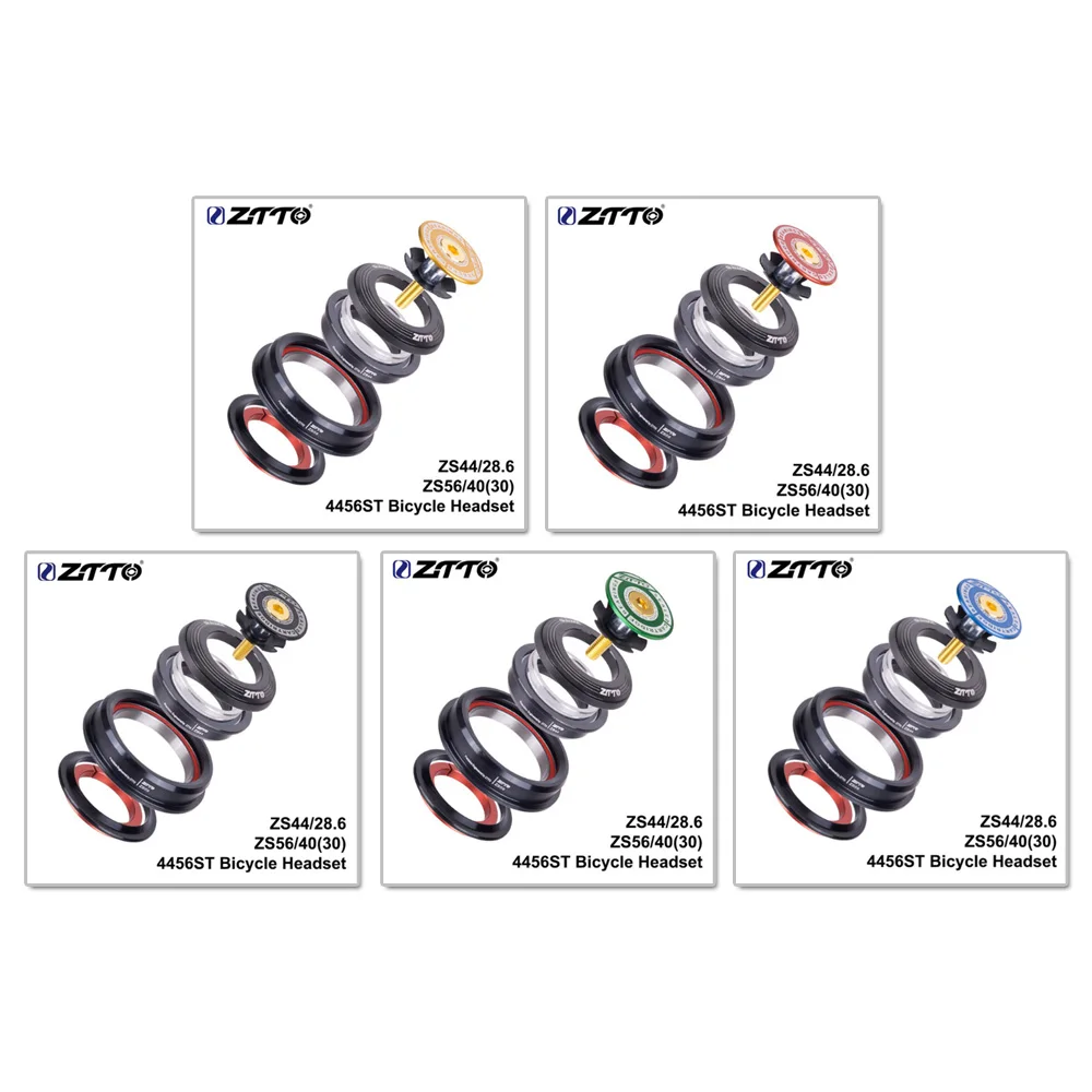 

MTB Bike Road Bicycle Tapered Headset 44mm 56mm CNC 1 1/8"-1 1/2" Tapered Tube Fork Integrated Angular Bearing