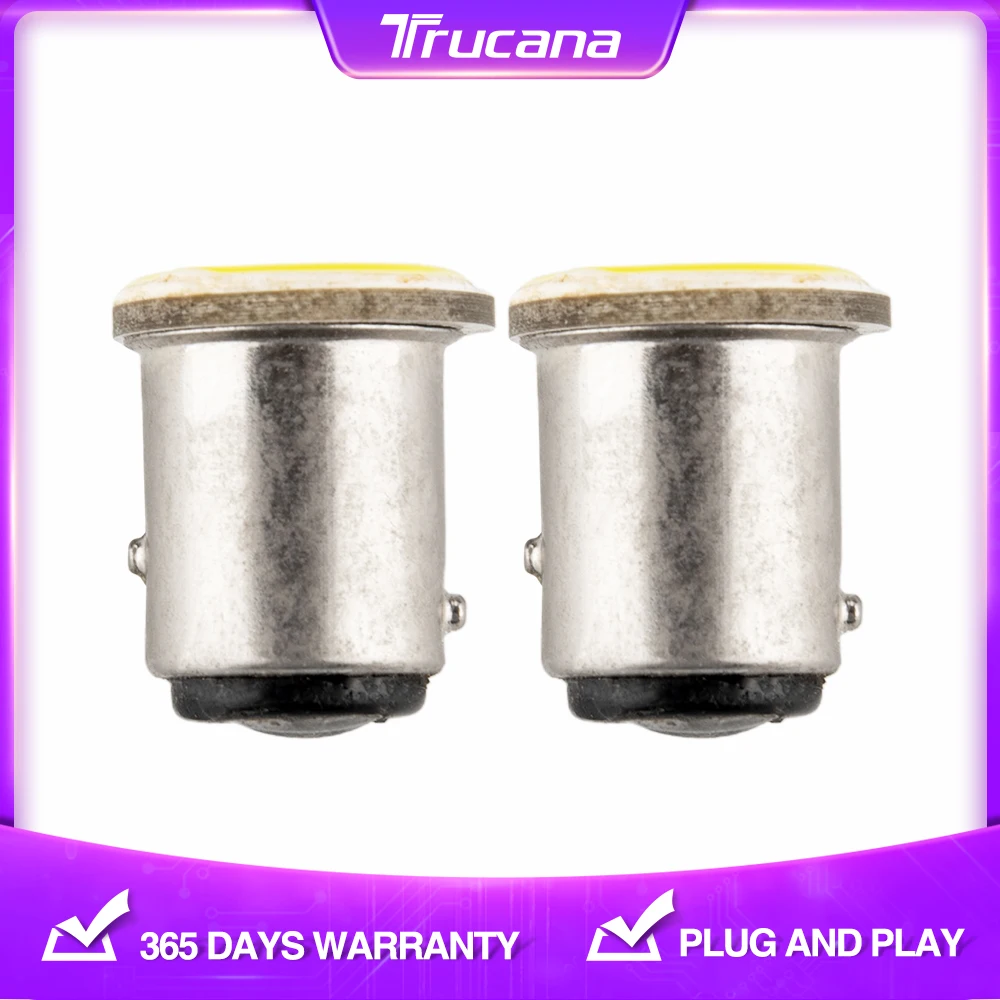 

Trucana 2pcs 1157 BAY15D P21W LED 1156 BA15S P21W COB 12SMD Chips Car Interior Light Parking Trailer Rear Turn Signal Lights 12V