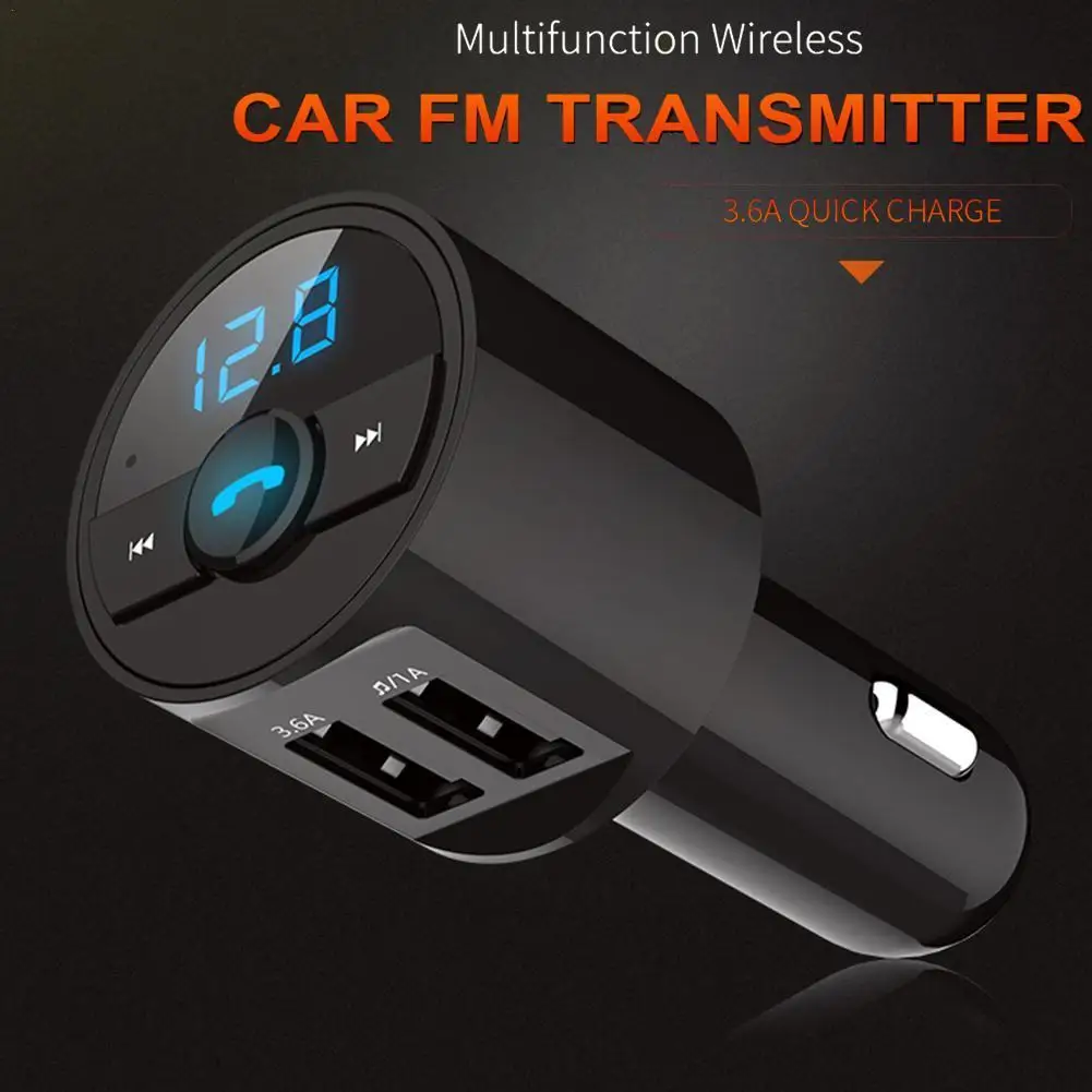 Fm Transmitter Car Wireless Bluetooth-compatible 5.0 Fm Radios Modulator 2.1a Usb Cars Charger Handsfree Aux Audio Mp3 Player