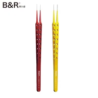 br stainless steel tweezers with suture steps for mobile phone disassembly motherboard pcb ic chips components parts repair