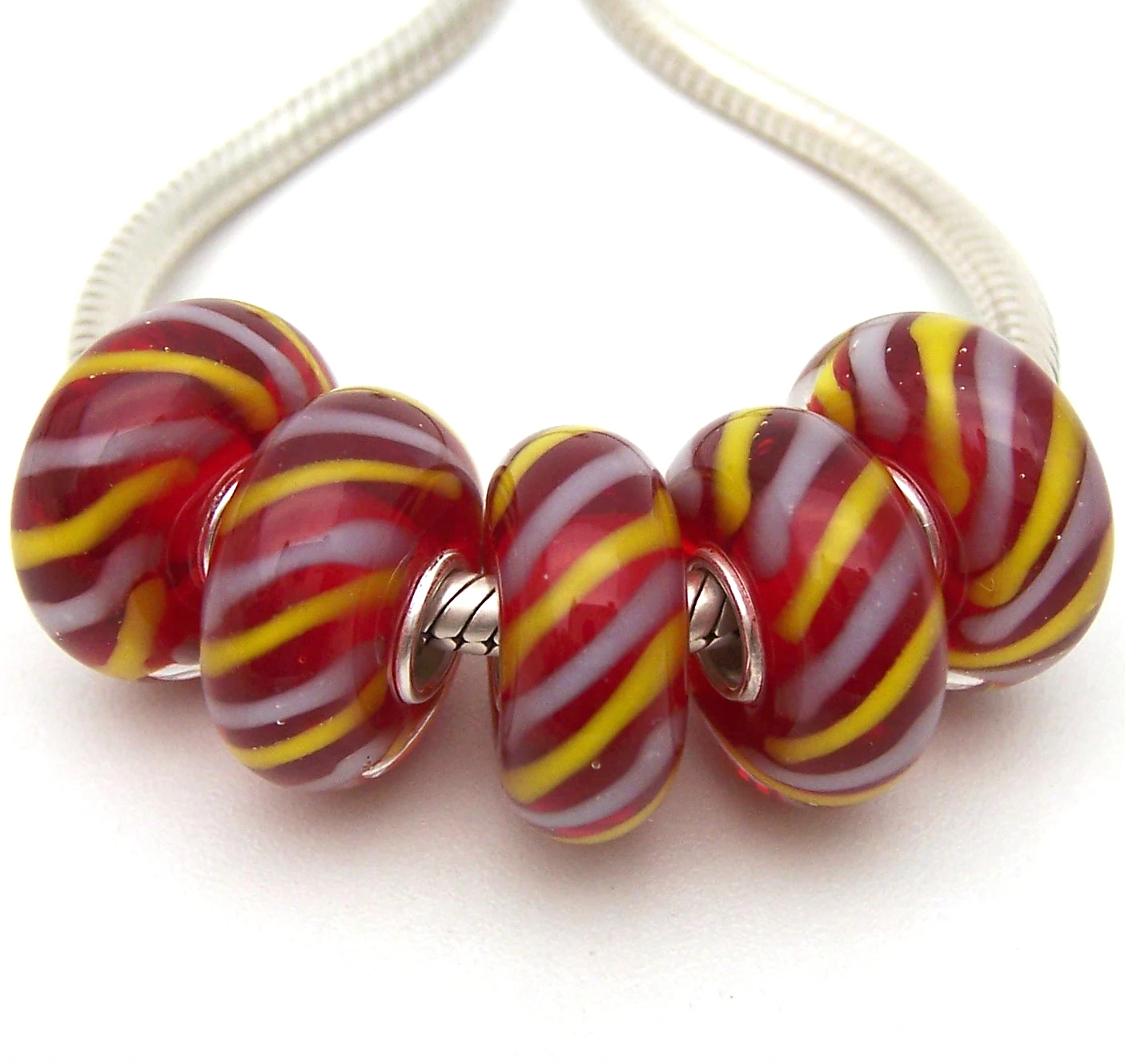 

XHYG1132 5X 100% Authenticity S925 Sterling Silver Beads Murano Glass beads Fit European Charms Bracelet diy jewelry Lampwork