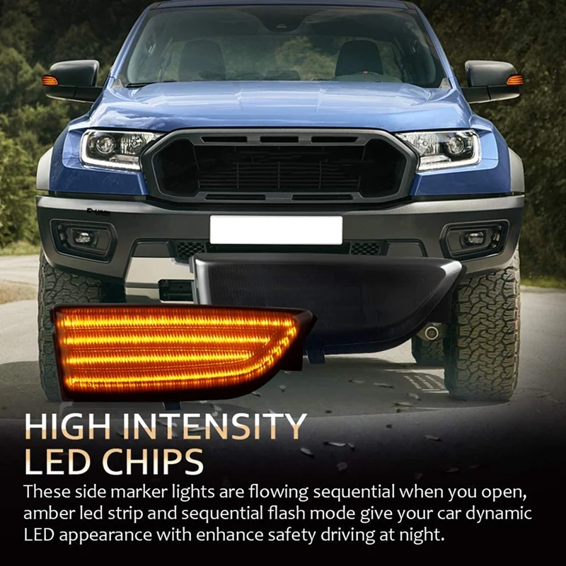 

Car Dynamic LED Turn Signal Rearview Mirror Lights Blinker for Ford Everest 2015-2019 Ranger T6 Raptor Wildtrak
