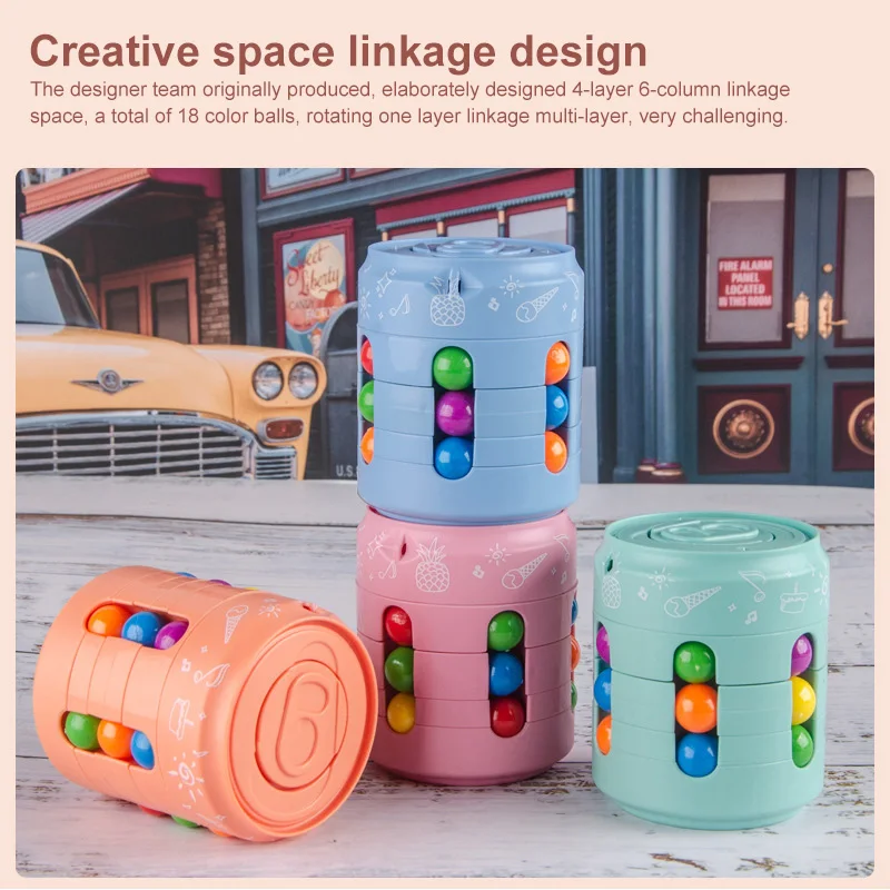 

Finger Rotating Cube Anti-stress And Decompression Toys Children's Adult Leisure Educational Toys Three-in-One Creative Toys
