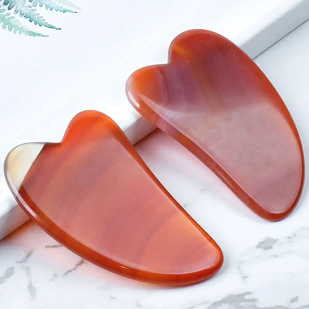 

1Pc Red Agate Scraping Plate Plate Board Body Scraping Board