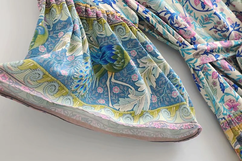 Женское винтажное платье с глубоким V образным вырезом и рукавом летучая