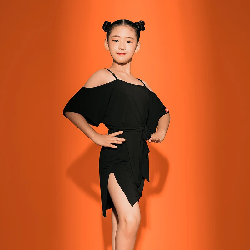 

Kids Latin Dance Costumes New Summer Rumba Practice Clothes Samba Tango Cha Cha Salsa Dance Competition Performance Dress VO1116