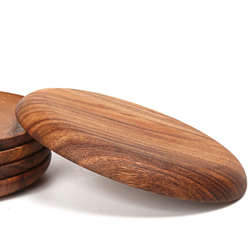 Круглые деревянные тарелки высококачественный сервировочный поднос из дерева