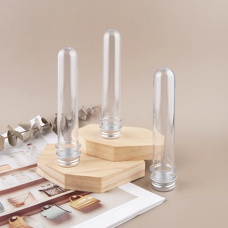 Прозрачная маска для соли пластиковая трубка с алюминиевой крышкой пустая