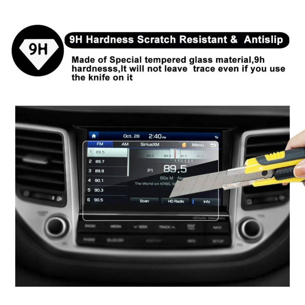 8 дюймов закаленное Стекло Экран протектор для hyundai Tucson- автомобиля gps навигации Экран защитная пленка