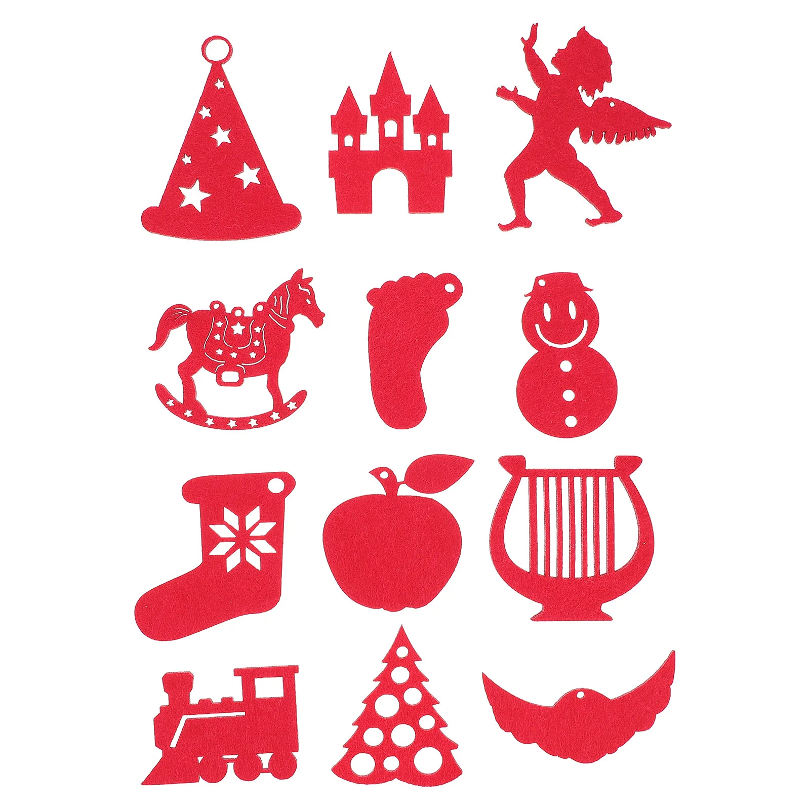 

12 шт., новогодние красные подвески