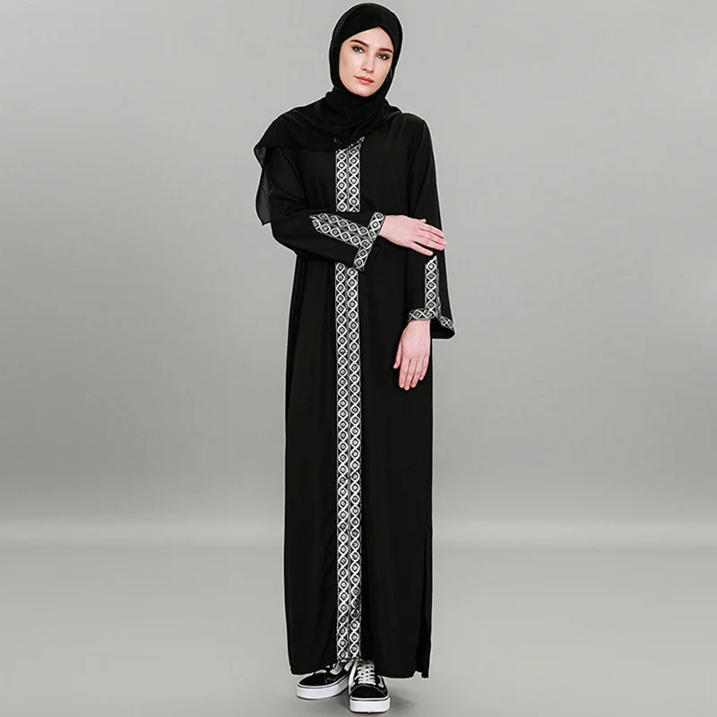 

New French plus size hooded long dress Saudi Arabia fashion robe Abaya Muslim Eid Mubarak women's dress Islamic prayer dress