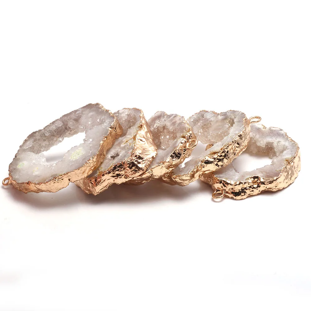 

Natural Stone Agates Crystal Pendants Charms White for Jewelry DIY Accessories Necklaces Earring Gifts Size 30-35mm /40-45mm