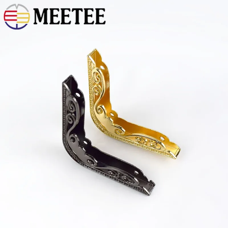 Meetee 4/10 шт. 48 мм уголок с винтовым зажимом для сумки из натуральной кожи для защиты кромок металлические пряжки-Крючки декоративная фурнитура Аксессуары BF162