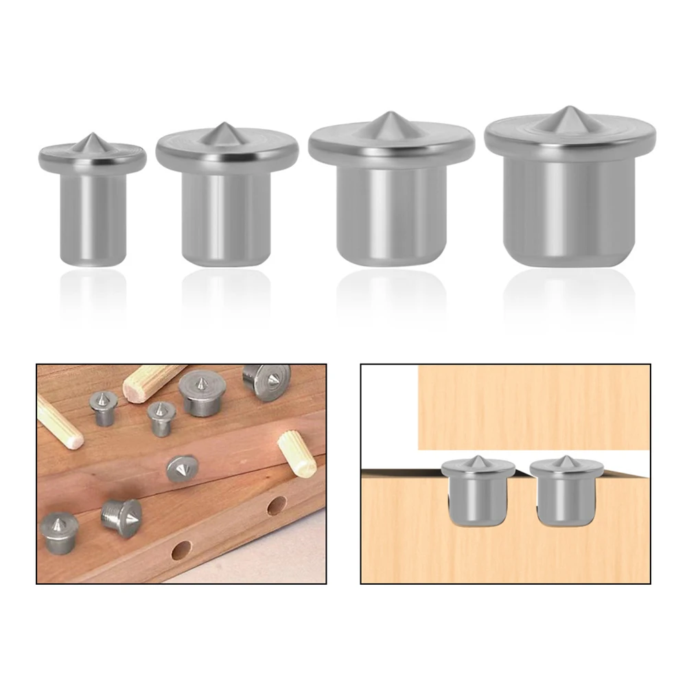 

4pcs Log Furniture Positioning Dowel Wood Centre Point Marker Locator Pin Tips Woodworking Timber Punching Accessories