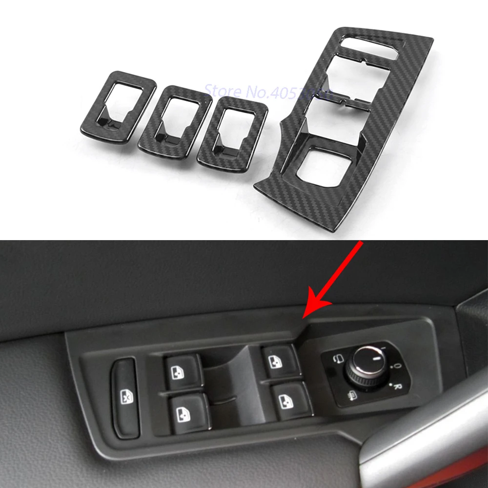 

Панель переключателя двери и окна для Volkswagen VW Tiguan 2019 2020 крышка интерьера из АБС-пластика аксессуары для стайлинга автомобиля