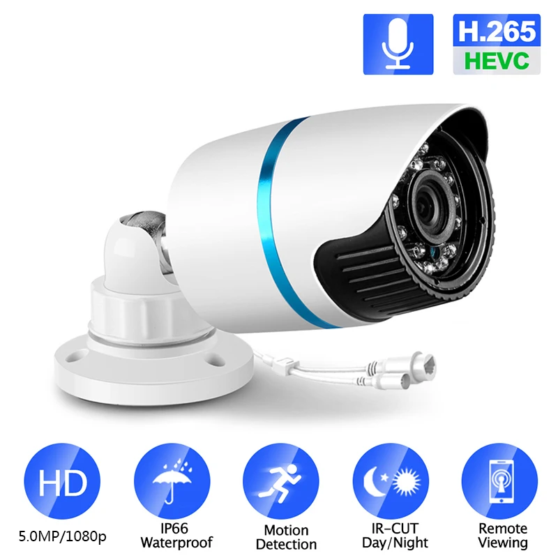 5MP/2MP ip камера видеонаблюдения с поддержкой Wi Камера H.265 аудио IP ONVIF открытый