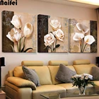 Комплекты из 3 предметов с цветочным рисунком 5d Сделай Сам алмазная живопись камни в форме ромба Набор для рисования с круглыми камнями и полотном с вышивкой Стразы Триптих Вышивка крестом домашний декор