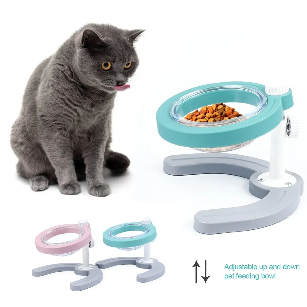 Нескользящая Регулируемая чаша для поднятия кошки котенка подставка еды и воды