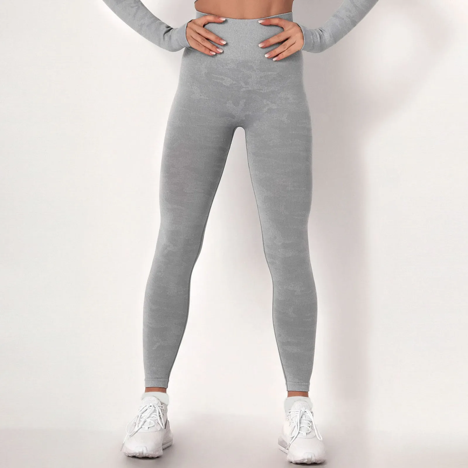 

Camouflage Women Leggings High Waist Peach Hips Gym Leggings Seamless Sports Stretch Fitness Pants Cropped Workout Leggings