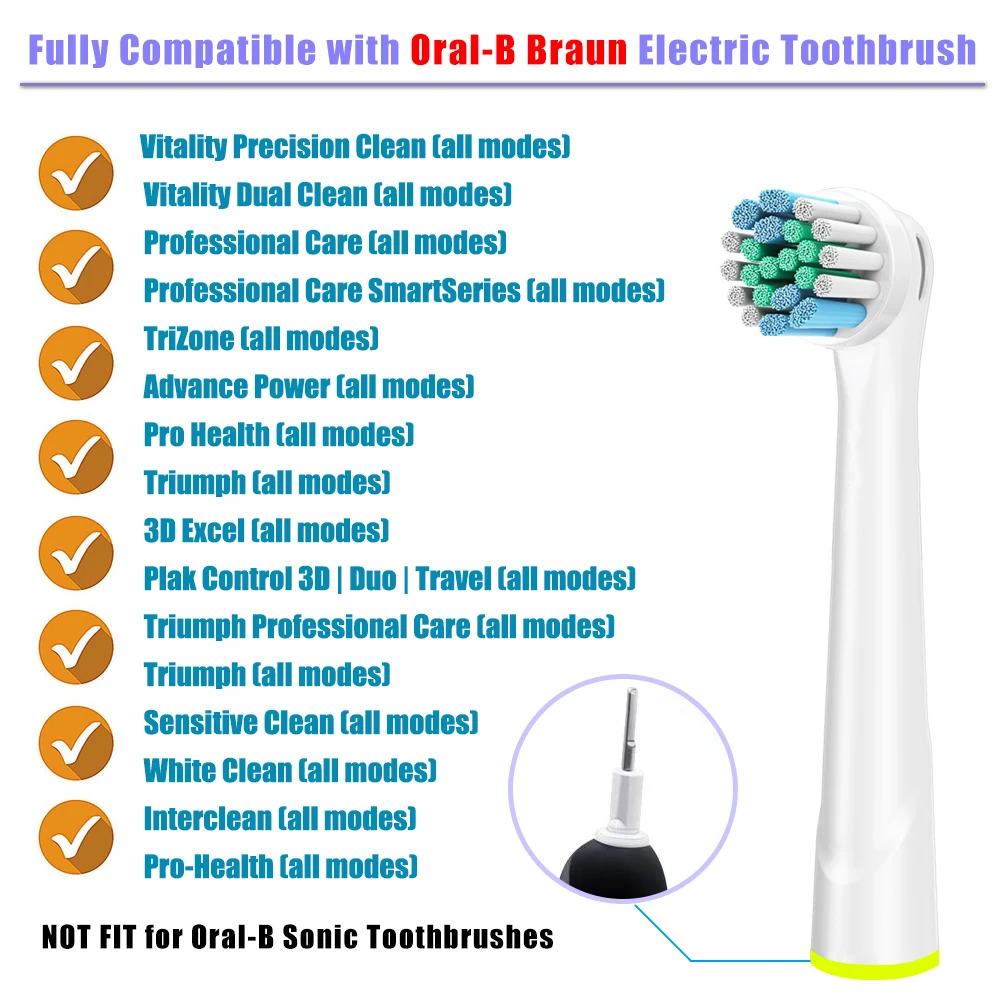 Сменные насадки для зубной щетки Oral B 16 шт. совместимы с электрическими зубными