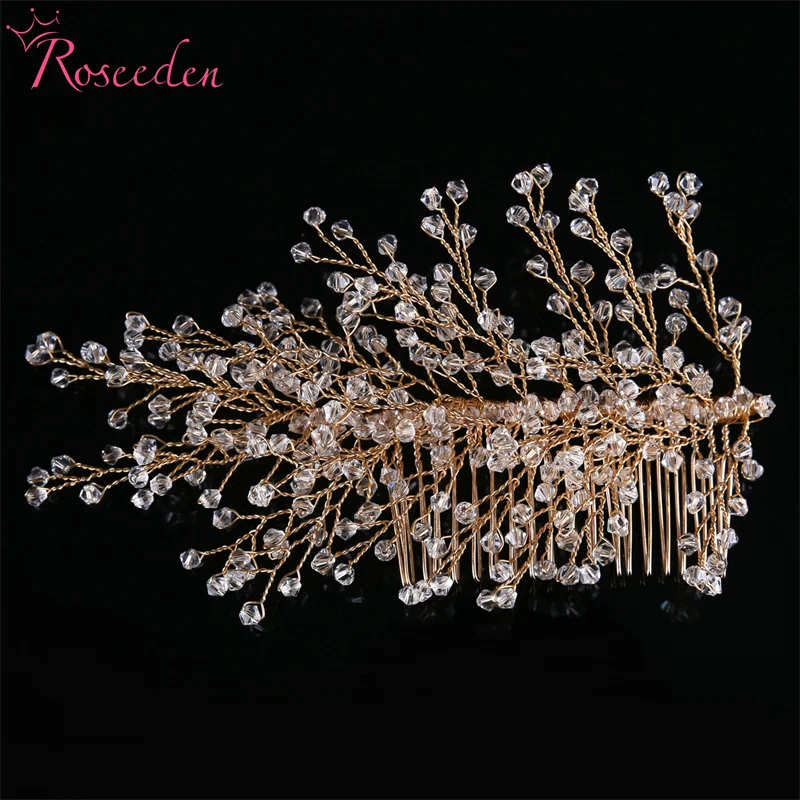 

Bridal Headdress Hair Accessories Women Bridesmaids Jewelry Handmade Rhinestones Crystal Wedding Hair Comb RE4247