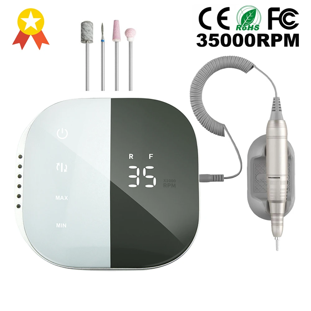 

Nail Drill Machine 35000RPM Manicure Machine Nail Machine For Manicure Pedicure Kit Electric Nail File With Cutter Nail Tools