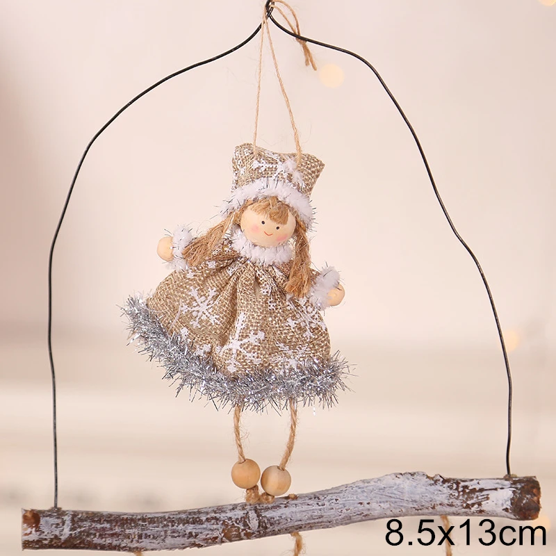 0143-Gold angel Год Рождественский Ангел-девочка мальчик куклы орнамент с рождественской елкой Noel рождественские украшения для дома Kerst Navidad детский подарок - Цвет: 0143-Gold angel