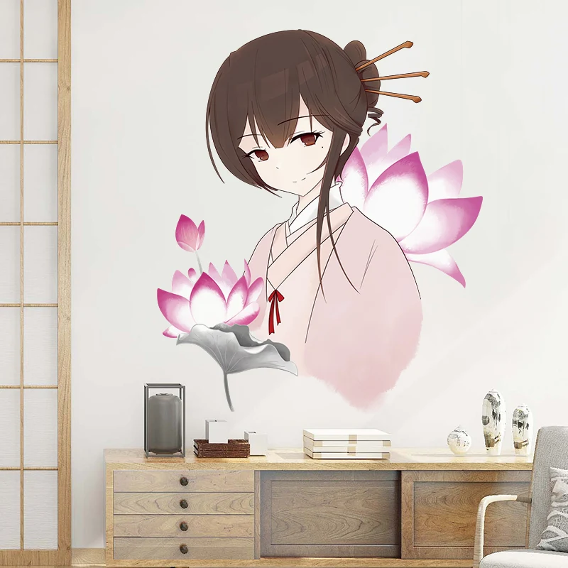 

Classical Girl Wall Stickers Teenagers Bedroom Decoration Living Room Study Office Wall Decoration Creative Chinese Mural