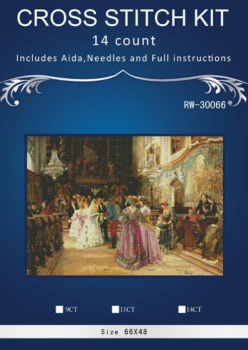 

64x46 см Свадьба 02, Набор для вышивки крестиком для домашнего декора, Набор для вышивки крестиком 14 карат, вышивка крестиком
