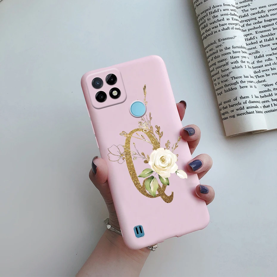 for realme c21y case cute letters pattern soft tpu phone cover for oppo realme c21y c21 y rmx3261 realmec21y c 21y coque bumper free global shipping