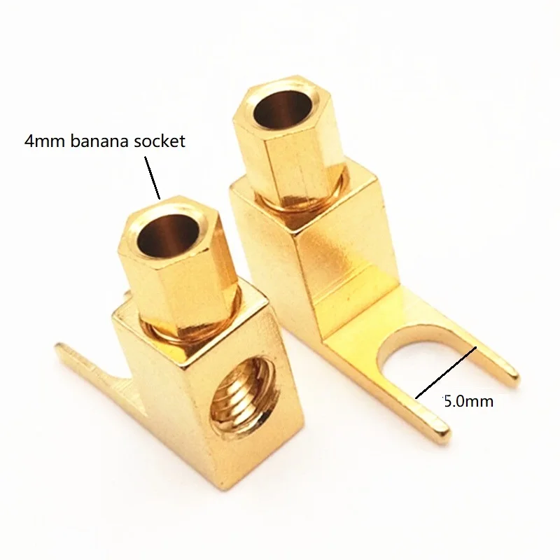 10 шт./лот прямоугольный Золотой динамик с покрытием 4 мм вилка штекерного типа к Y