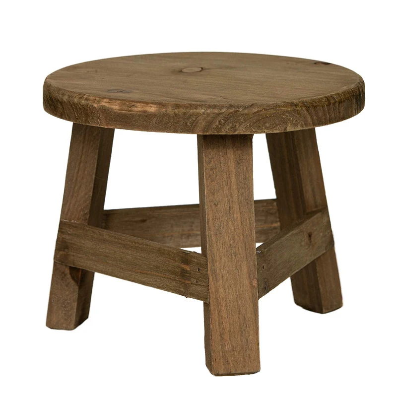 

Wooden Plant Stand Plant Holder Stool Multifunctional Display Home Decor for Flower Pot Round 17.8*17.8*15cm PLDI889