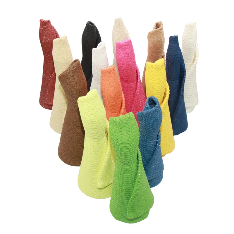 

Wholesale 15 Colors Female Oversized Beach hats Black Summer Big Brim Sun Hat folded Papyrus Dropshipping NH974