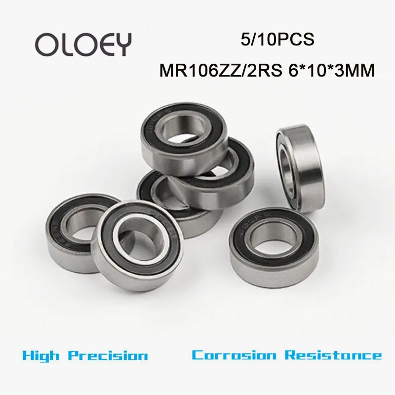 MR106ZZ Handle Bearing 6x10x3 mm For Strong Drill Brush Handpiece 5/10PCS Excellent MR106 ZZ Nail Ball Bearing High Quality