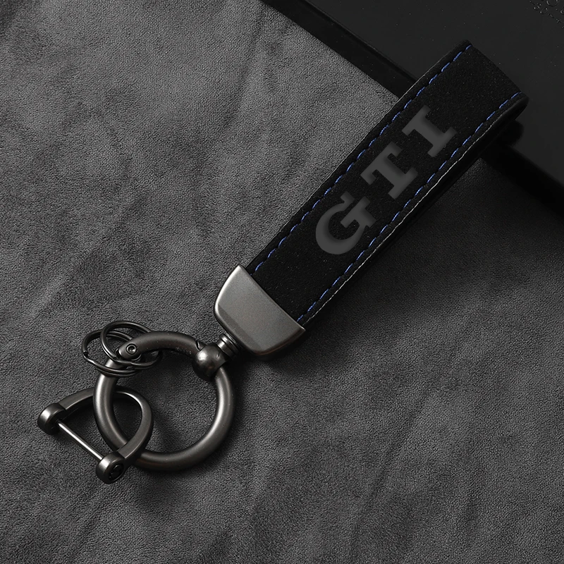 

Fashion High Quality Leather Keychain 4S custom gift Key Rings with car brand logo For Golf GTI 4 5 6 7 MK4 MK5 MK7 GTI logo Car