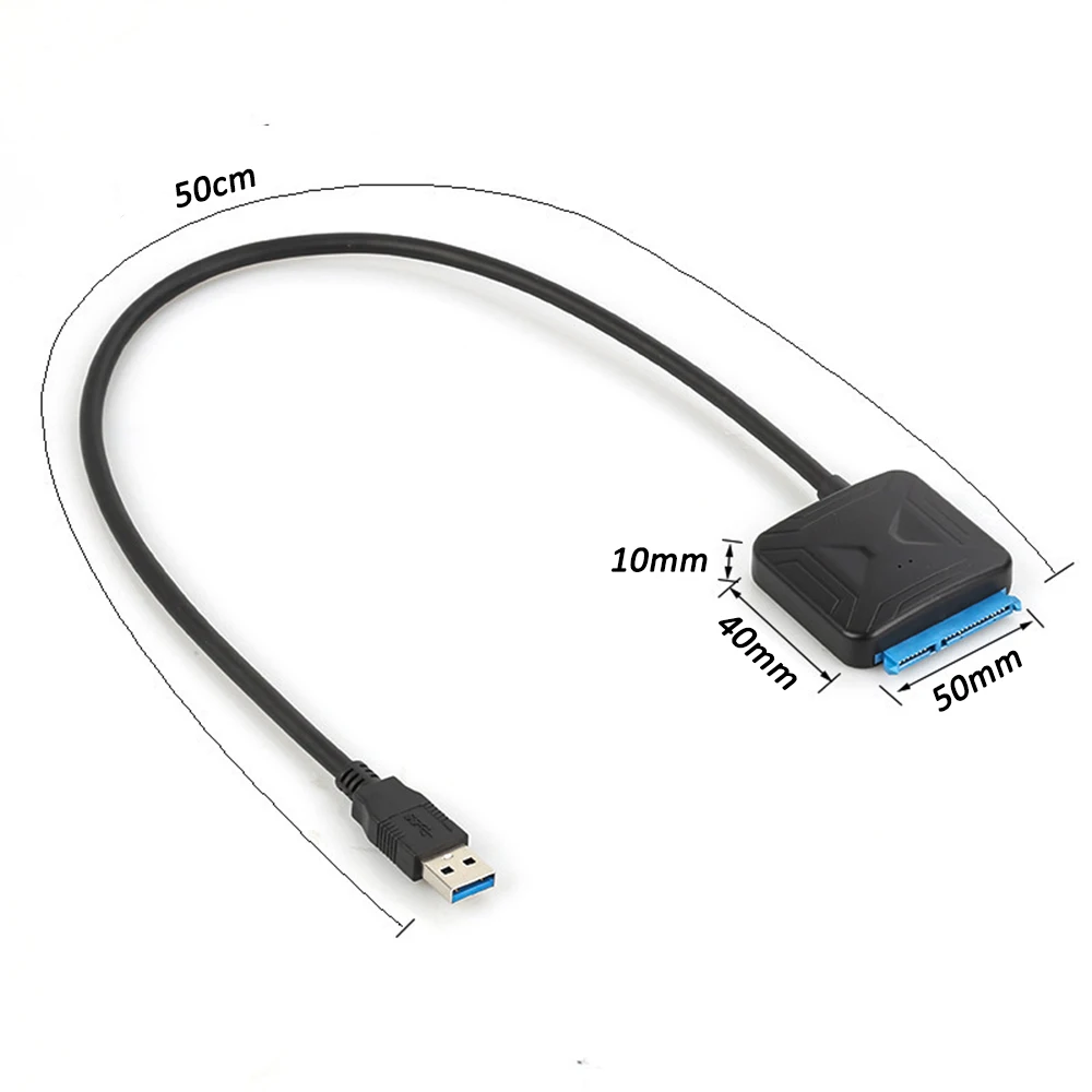 Converter 22 Pin SATA III to USB Cable USB 3.0 to SATA Adapter Cable Connector for 2.5 3.5 Inch External HDD SSD for PC Computer images - 6