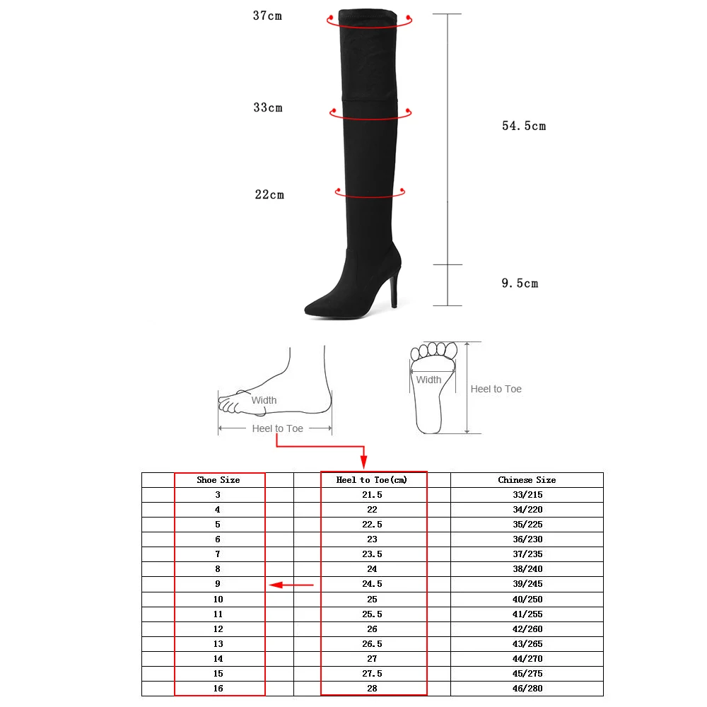 

High Heels Over The Knee Boots Women Thigh High Boots Ladies Autumn Winter Long Boots Shoes Cuissardes Sexy Talons Hauts Hautes