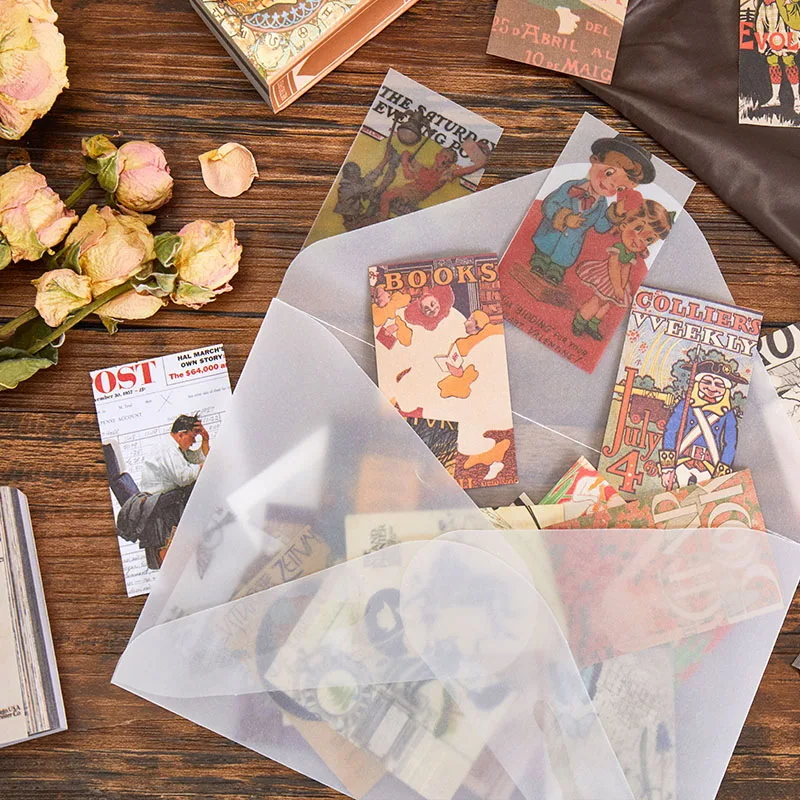 

DO RE MI 200PCS Retro Stamp Era Angel Paper Card portrait Scrapbooking for DIY Retro Background Pape