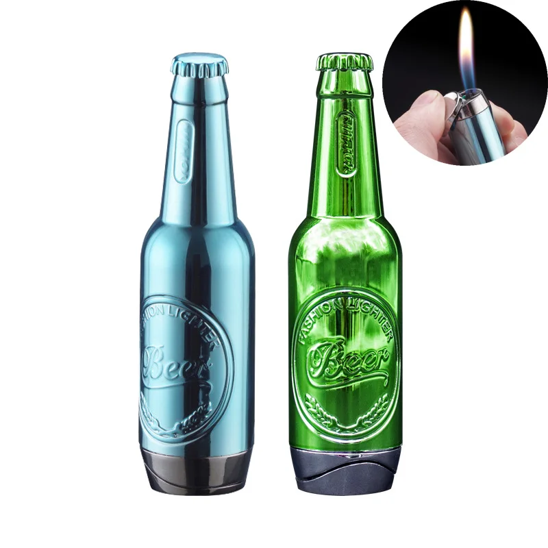 Мини Бутановая Зажигалка Творческий бутылка пива Форма зажигалки Funy Коллекция