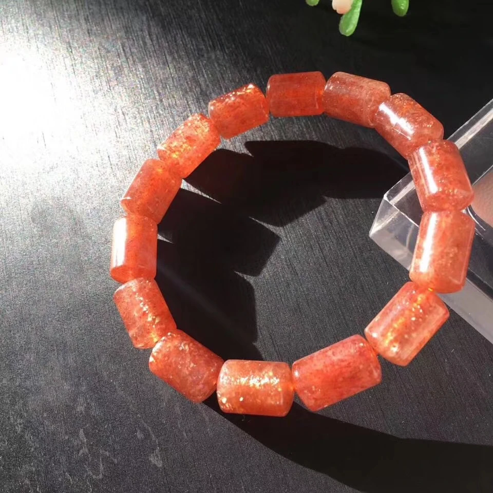 Натуральный Золотой Кристалл из клубничного кварца браслет женский золотой Sunstone