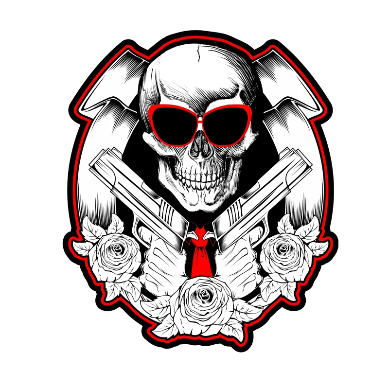 

Trendy Rose Skull Badge Motorcycle Car Sticker Decal #04012
