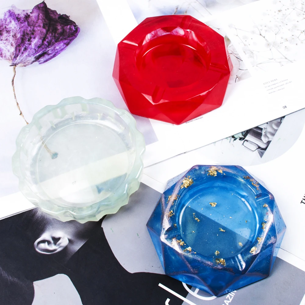 

DIY Crystal Epoxy Mold Silicone Making Round Medium Ashtray Mold Handmade Mold Decoration