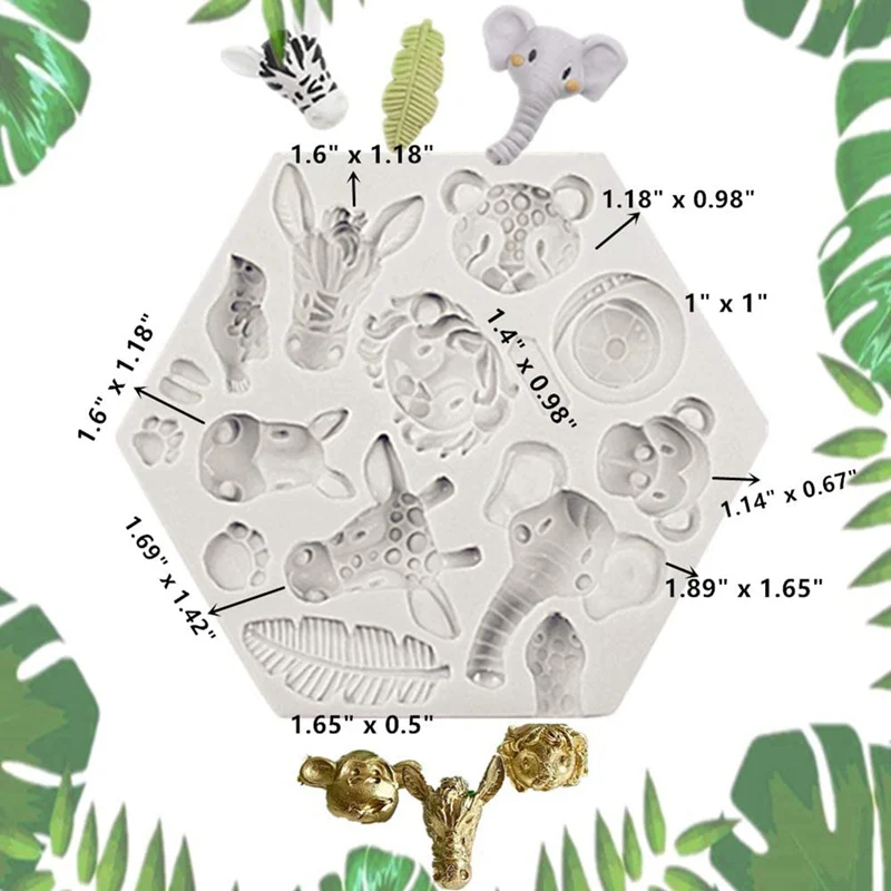 

Silicone Cake Mould 3D Jungle Safari Animal Shape Fondant Cake Mousse Chocolate Kitchen Baking Mold Cake Decoration Tools