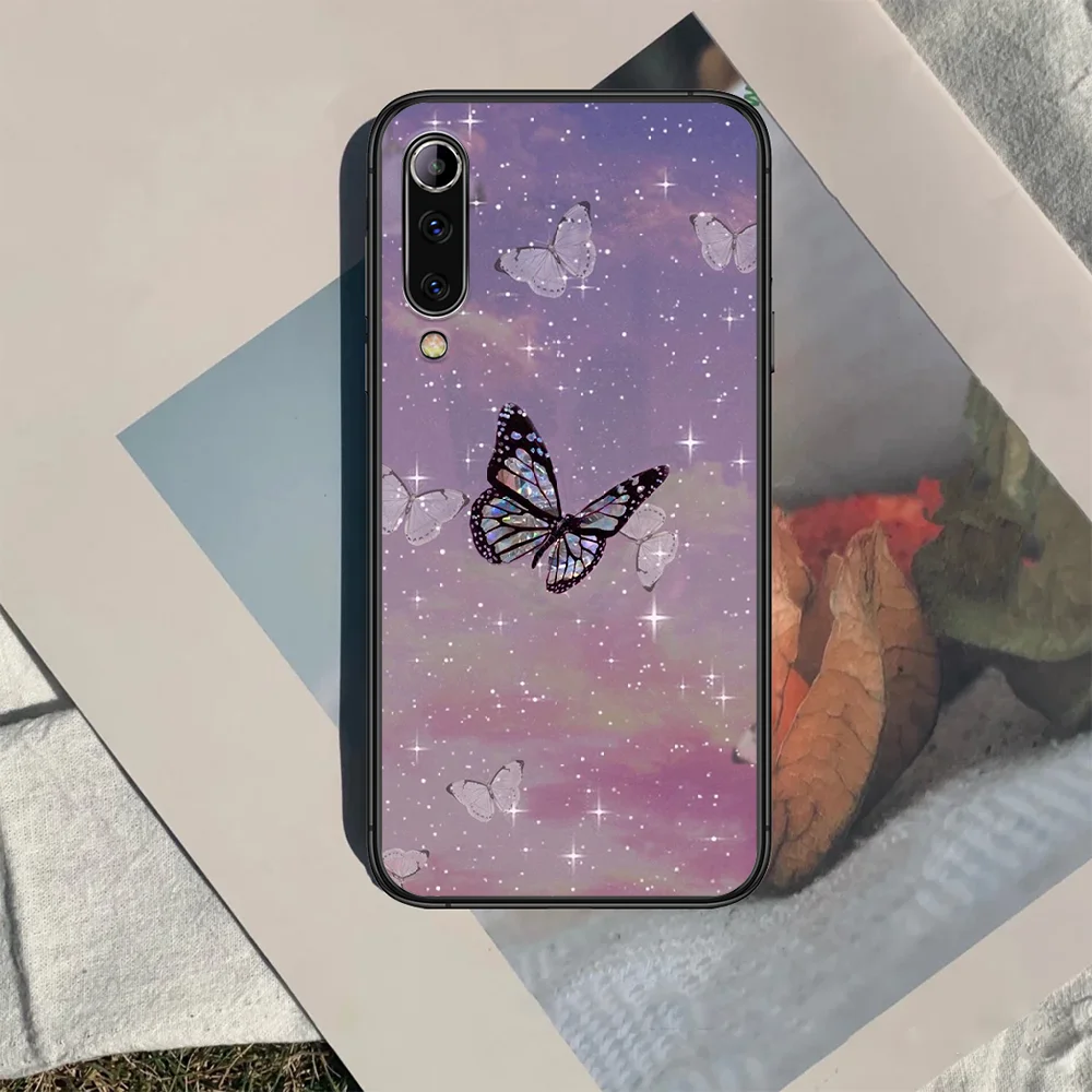 

Butterfly beautiful Phone case For Xiaomi Mi note 10 A3 9 MAX 3 A2 8 9 Lite Pro ultra black Bumper Tpu Waterproof 3D Prime Soft