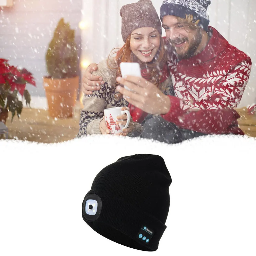 Зимняя Шапка бини беспроводная умная шапка наушники гарнитура со