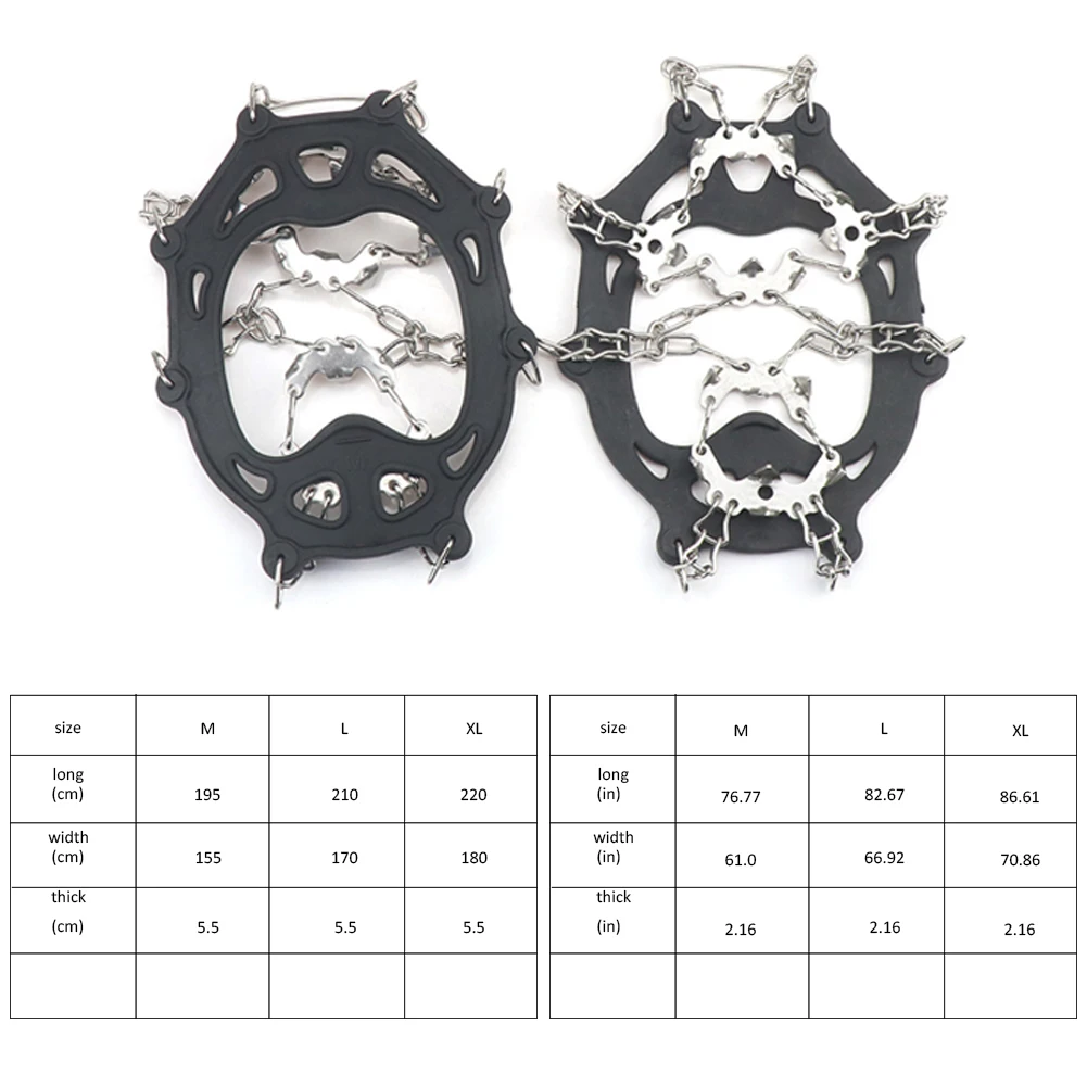 

Stainless Steel 19 Teeth Universal Anti Slip Ice Snow Shoe Boot Grips Traction Cleats Crampon Spikes Crampons Ice Snow Grips