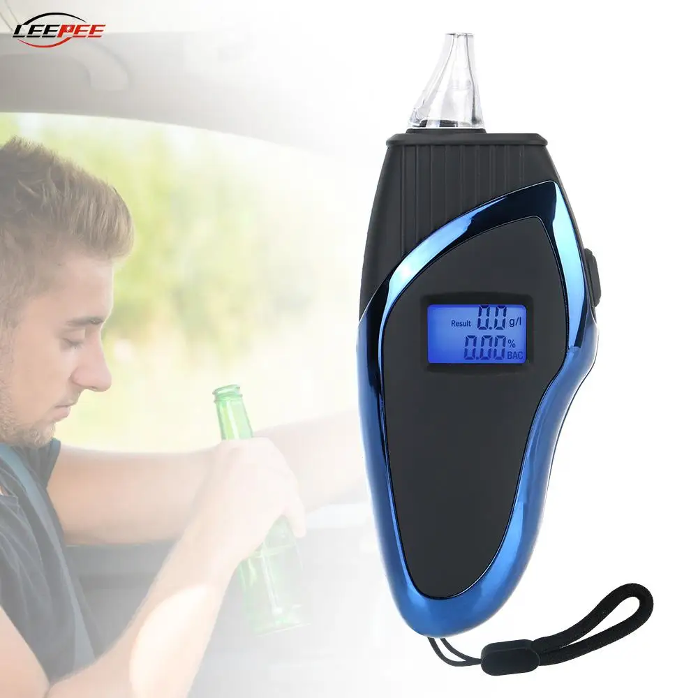 

Digital Display Alcohol Tester Breathalyzer Analyzer Detector Breath Tester Kit With Lanyard Backlight Handheld Car Accessories