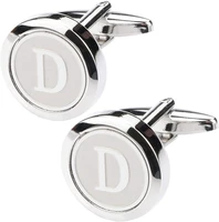 personality mens classic stainless steel initial cufflinks 26 alphabet initial letter cufflinks business wedding shirts a z gift