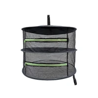 1pc herb drying rack 2 layer foldable and portable net dryer mesh with zippers hanging basket drying net